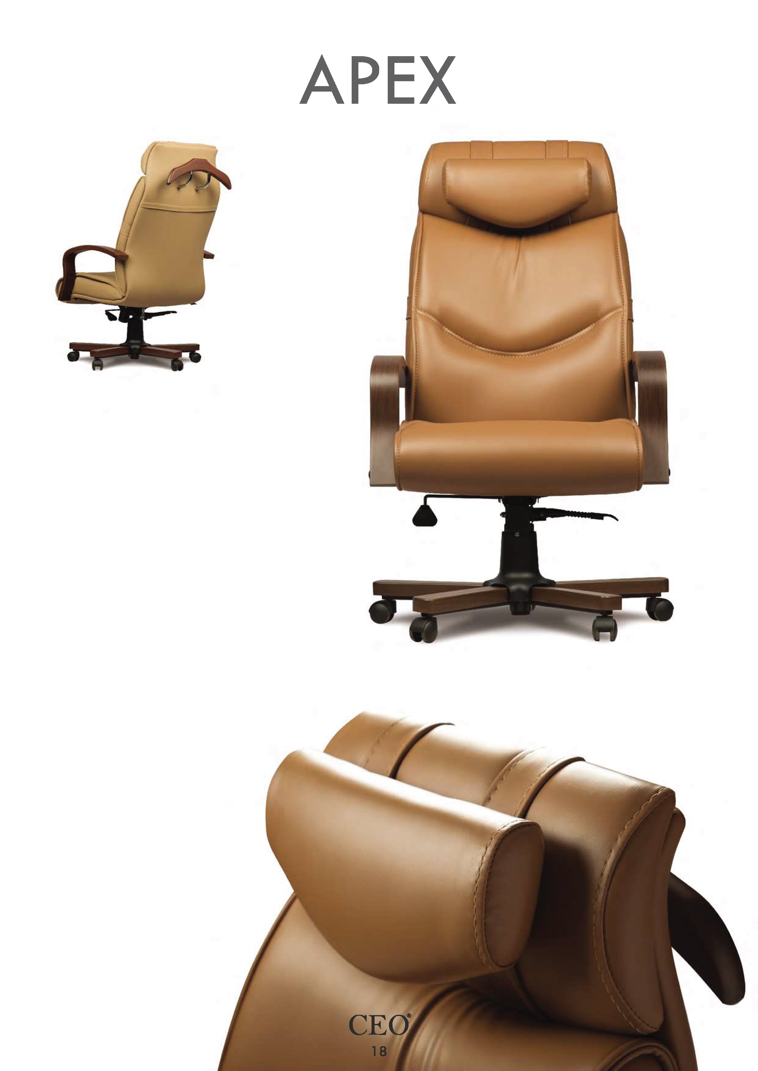 APEX CEO - Луксозен офис стол с регулируема облегалка