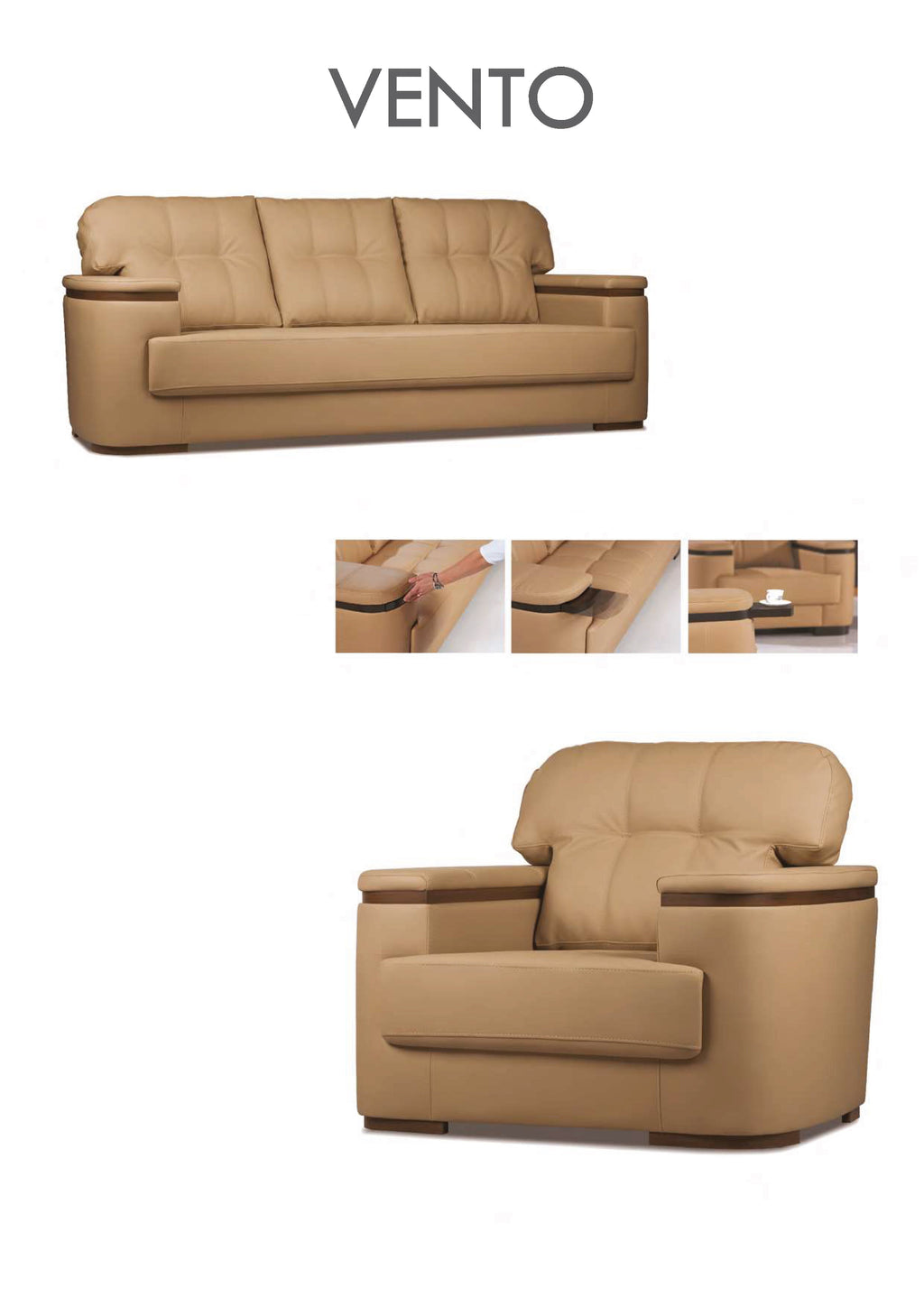 VENTO CEO - Луксозен диван Definition of Comfort със Secret Table System