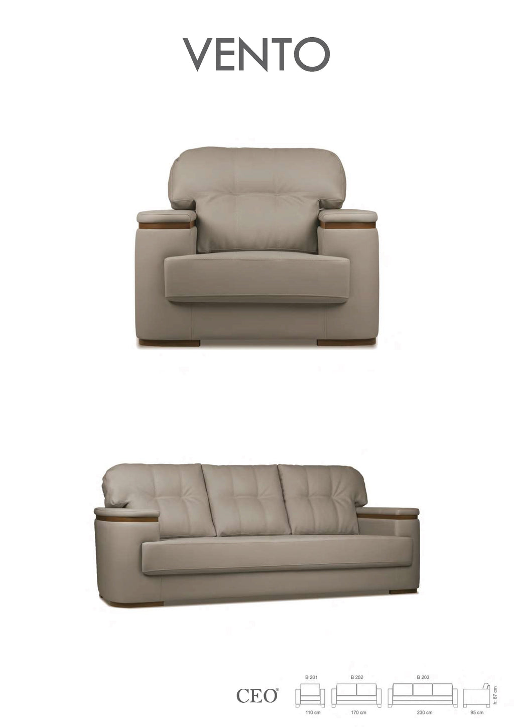 VENTO CEO - Луксозен диван Definition of Comfort със Secret Table System